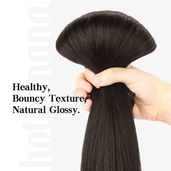 Human Hair Extensions Dark Brown Straight Clip in 14 Inch 7 pcs 120g - Picture 6 of 8